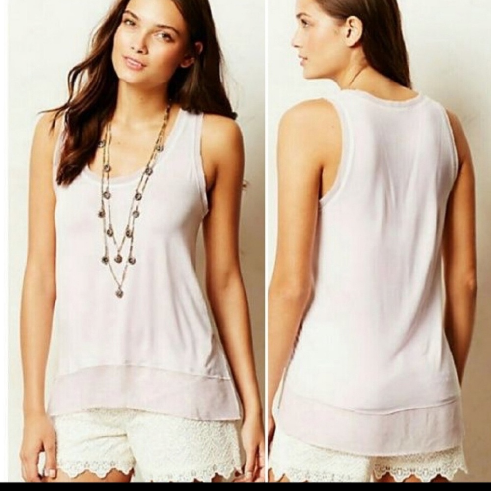 Anthropologie Bordeaux pink Chiffon Tank S